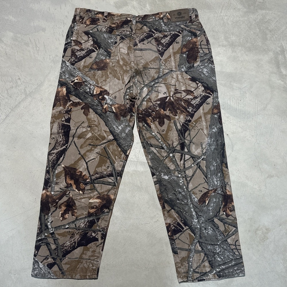Wrangler Camouflage Straight Leg Jeans Men's 42x30 Denim Workwear Double Knee